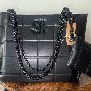Steve Madden Black Leather Shoulder Bag